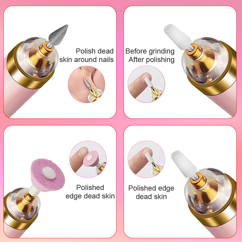 5 in 1 Electric Nail Polisher Portable Manicure and Pedicure Tool with Light
