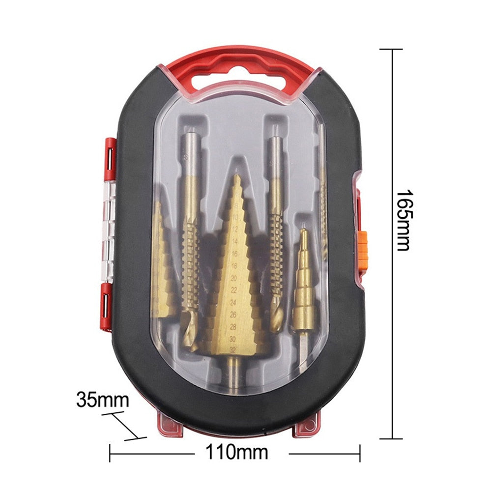 6-Piece Titanium Drill Bit Set β Precision Drilling for Metal, Wood & More