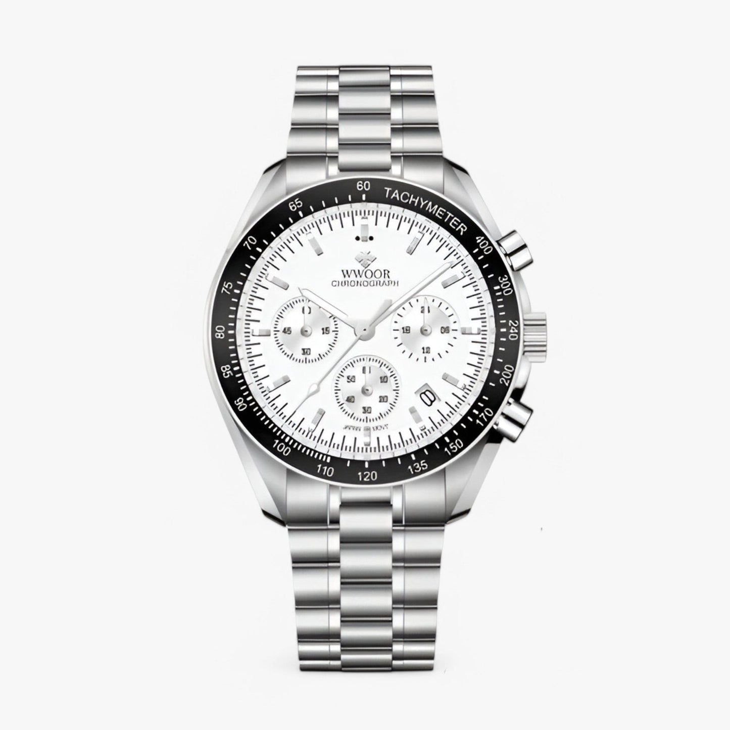 Luxury Stainless Steel Chronograph Watch Mens Waterproof Wristwatch