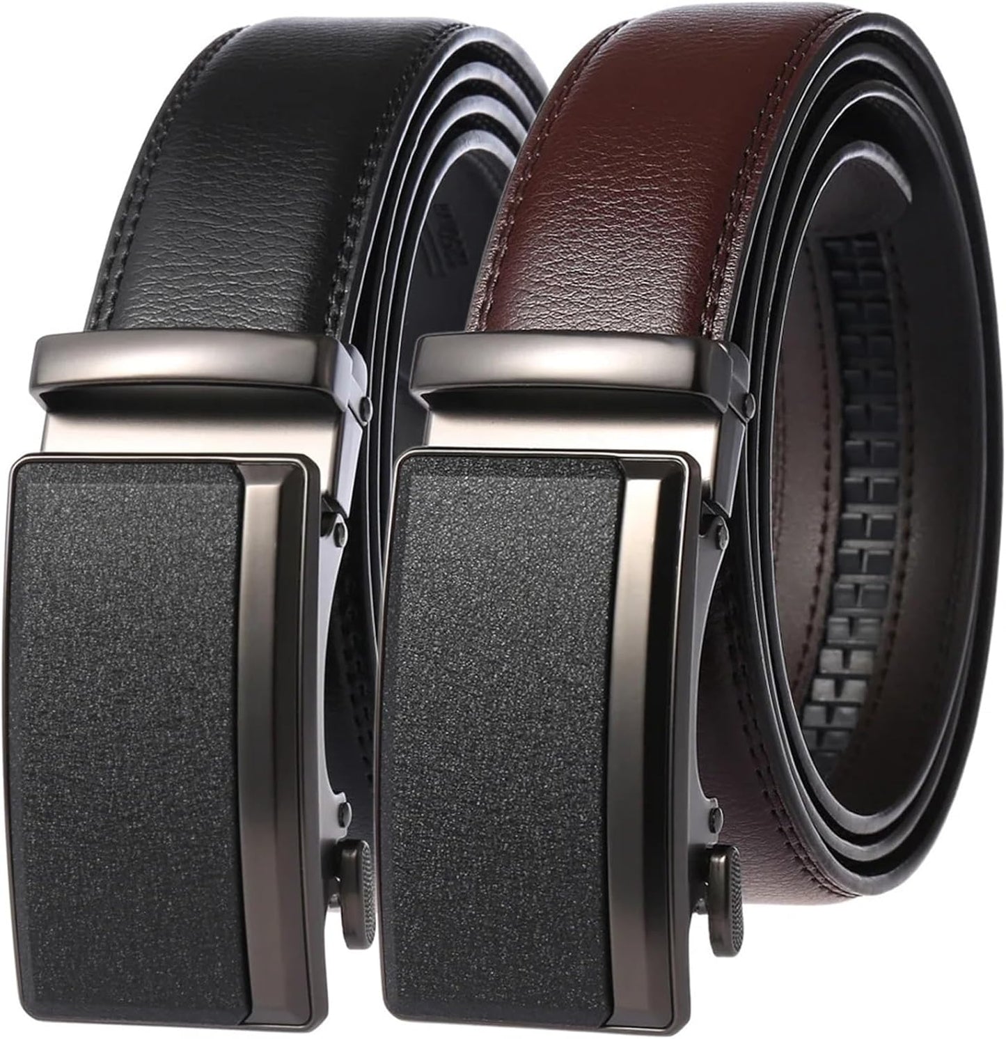 Men's Genuine Cowhide Leather Belt with Metal Buckle