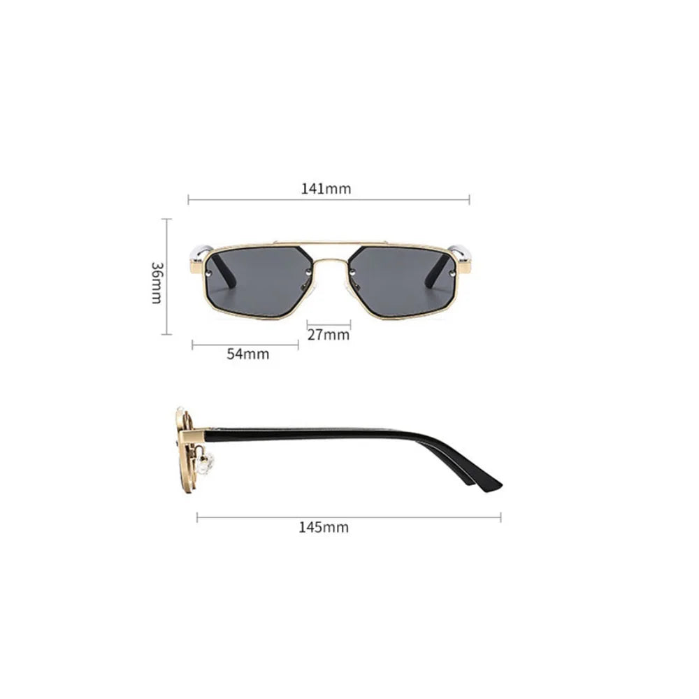 Mens Geometric Aviator Sunglasses Scratch Resistant Retro Eyewear