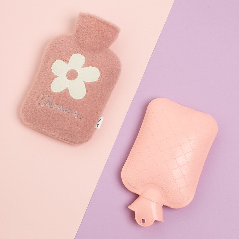 Soft Hot Water Bottle with Plush Cover β Cozy Winter Heat Therapy
