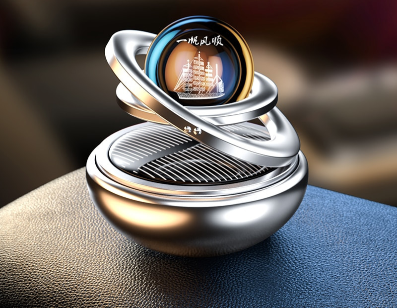 Solar Car Air Freshener 360° Rotating Auto Fragrance Diffuser