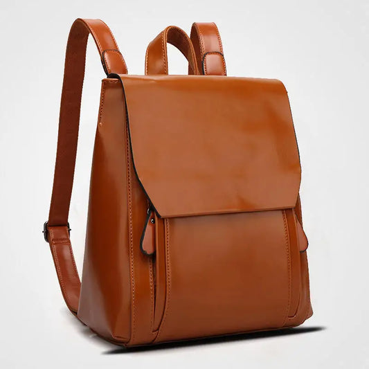 Vexopia – Elegant PU Leather Laptop Backpack with Padded Protection