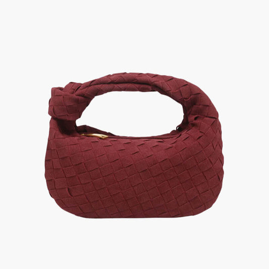 Vexopia – Women’s Mini Vegan Suede Shoulder Bag with Woven Knot Design