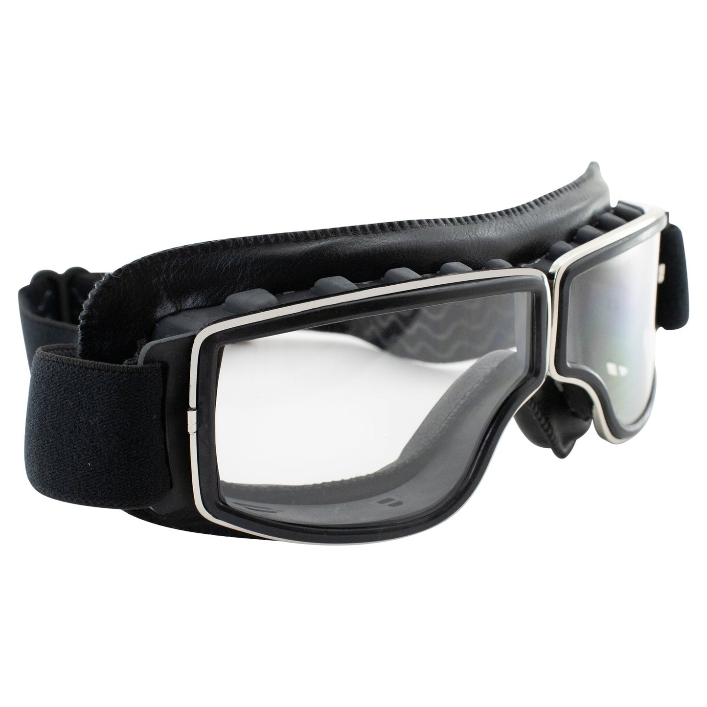 Vintage Motorcycle Goggles Leather Riding Glasses Adjustable Strap