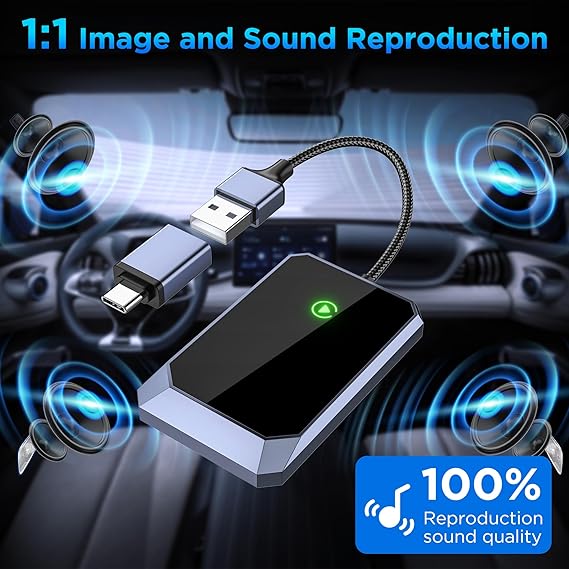 Wireless CarPlay Adapter Plug and Play iPhone Connectivity for Cars