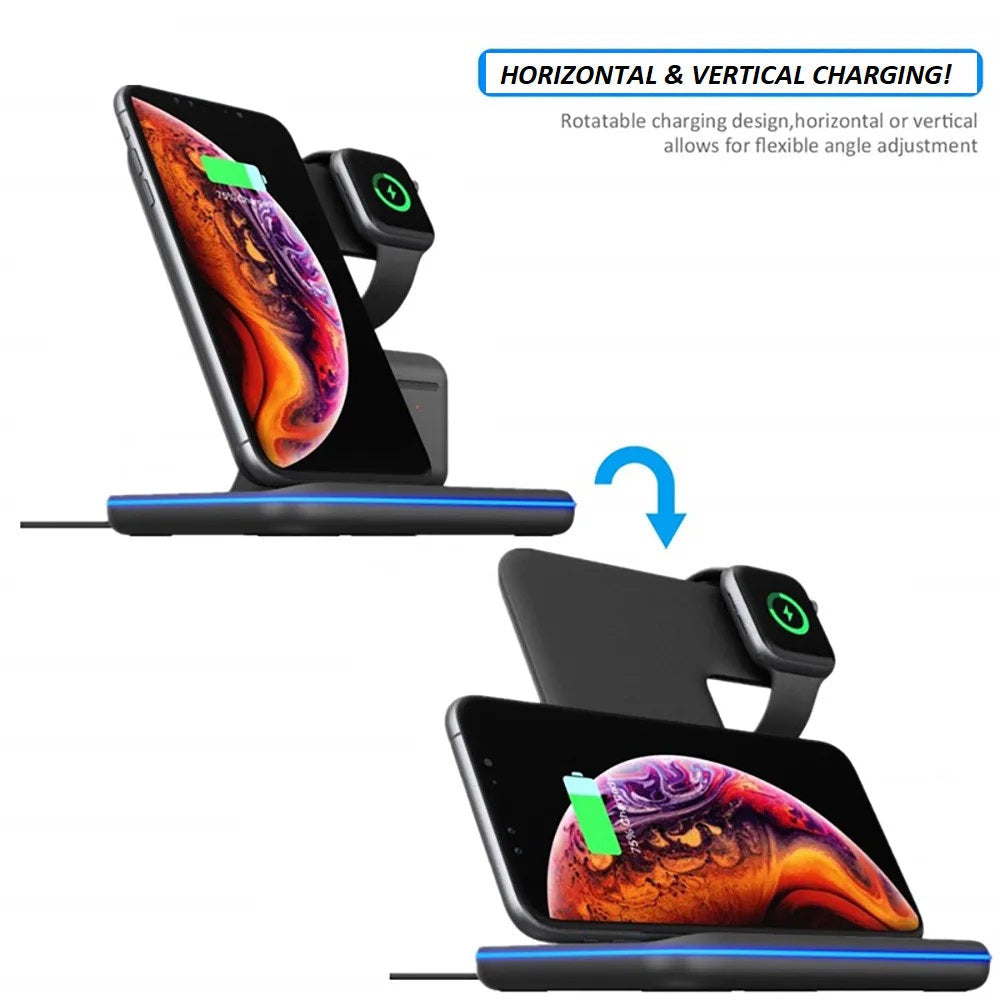 15W Wireless Charging Station for iPhone Apple Watch and AirPods
