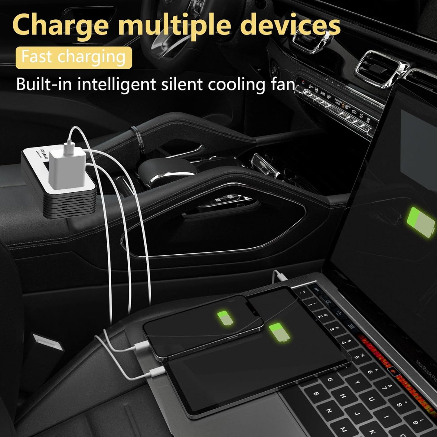 200W Car Power Inverter with USB-C Fast Charging Portable DC to AC Converter