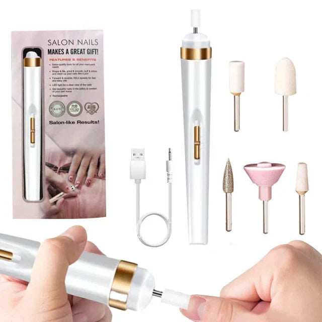 5 in 1 Electric Nail Polisher Portable Manicure and Pedicure Tool with Light