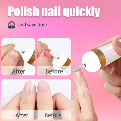 5 in 1 Electric Nail Polisher Portable Manicure and Pedicure Tool with Light