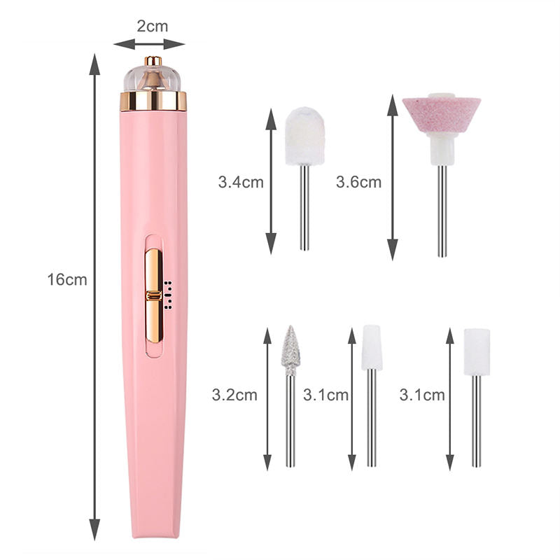 5 in 1 Electric Nail Polisher Portable Manicure and Pedicure Tool with Light
