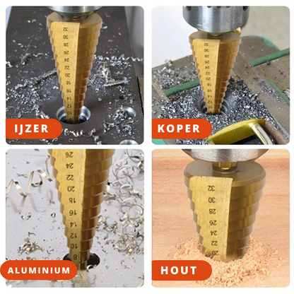 6-Piece Titanium Drill Bit Set – Precision Drilling for Metal, Wood & More