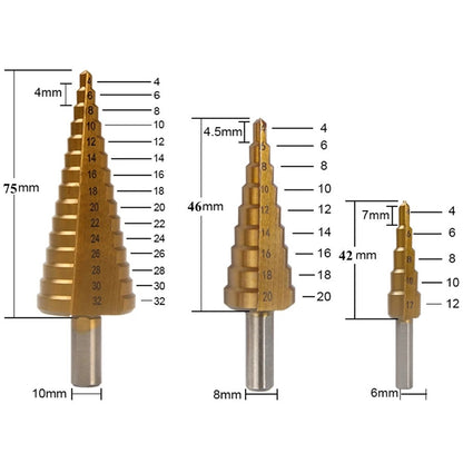 6-Piece Titanium Drill Bit Set – Precision Drilling for Metal, Wood & More