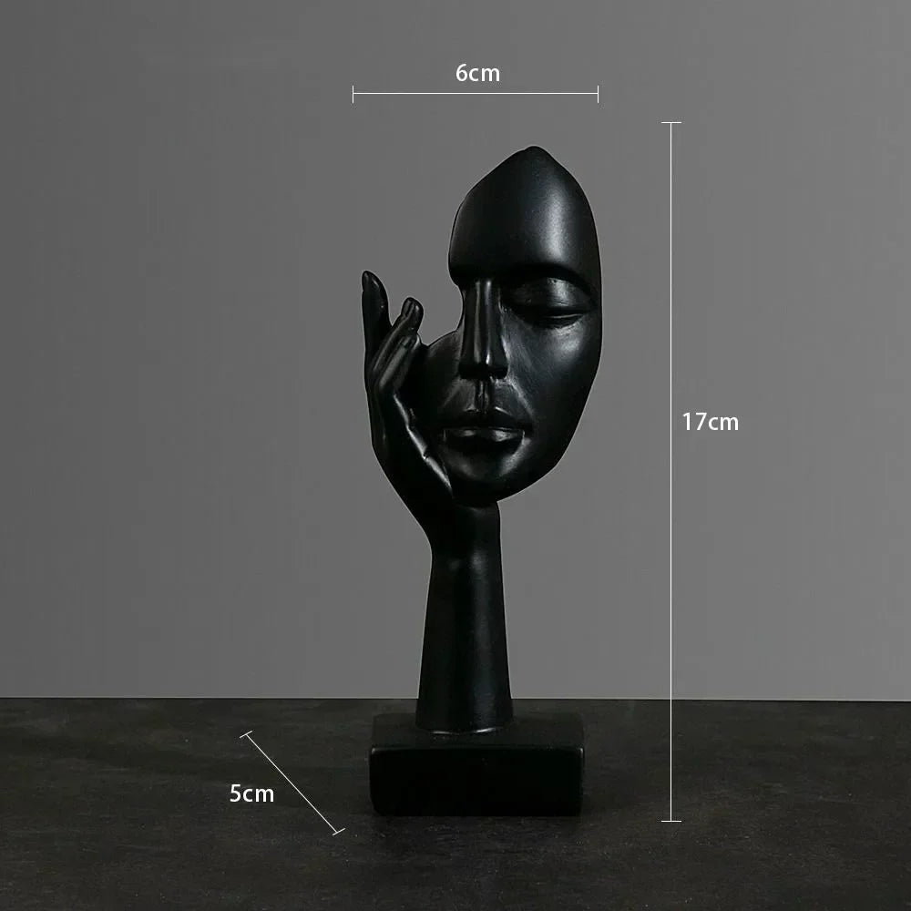 Abstract Face Sculpture Modern Home Decor Resin Art Ornament