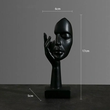 Abstract Face Sculpture Modern Home Decor Resin Art Ornament