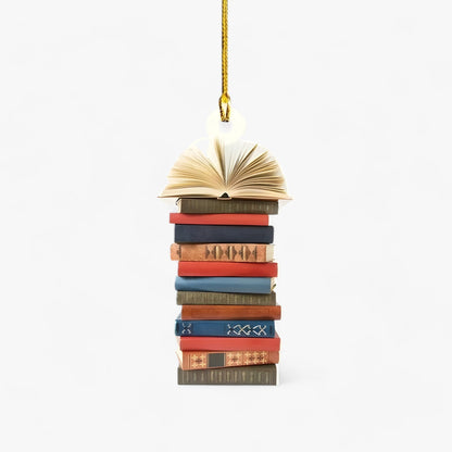 Acrylic Book Lover Christmas Ornament Set