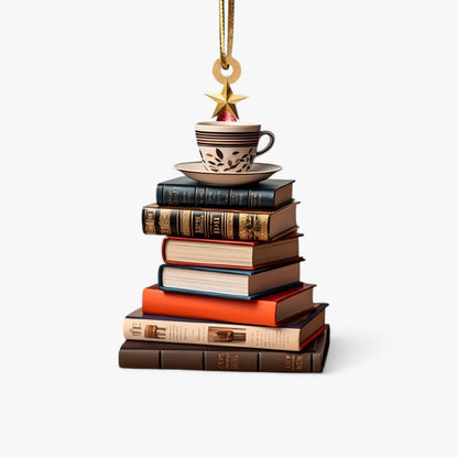 Acrylic Book Lover Christmas Ornament Set