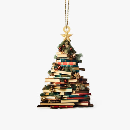 Acrylic Book Lover Christmas Ornament Set