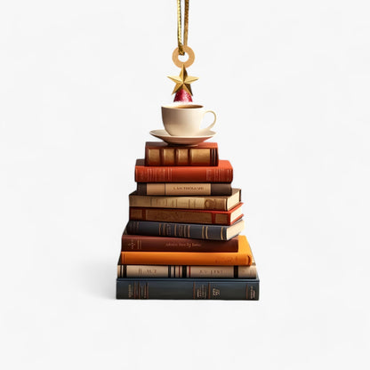 Acrylic Book Lover Christmas Ornament Set