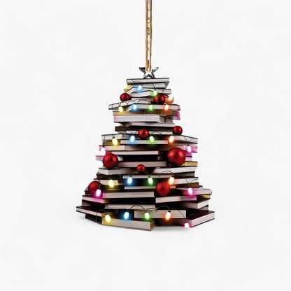 Acrylic Book Lover Christmas Ornament Set