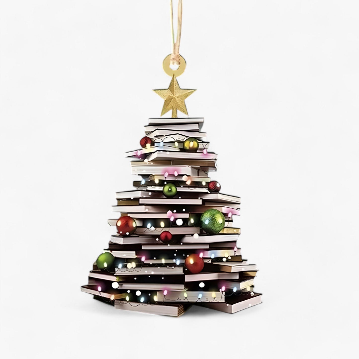 Acrylic Book Lover Christmas Ornament Set