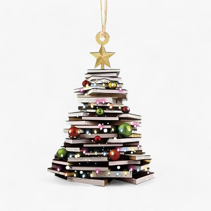 Acrylic Book Lover Christmas Ornament Set