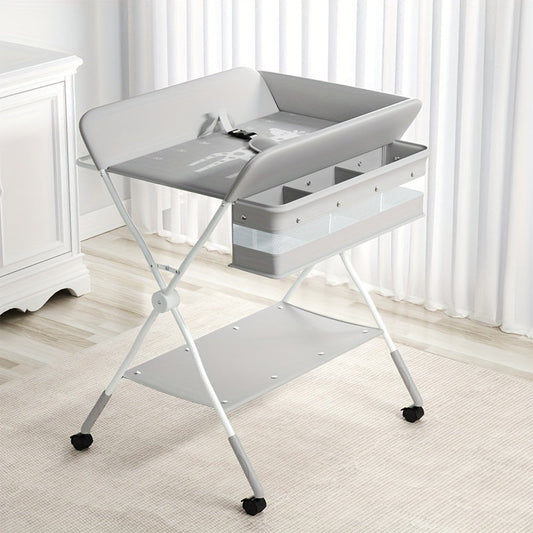 Adjustable Baby Changing Table Portable Folding Storage Station
