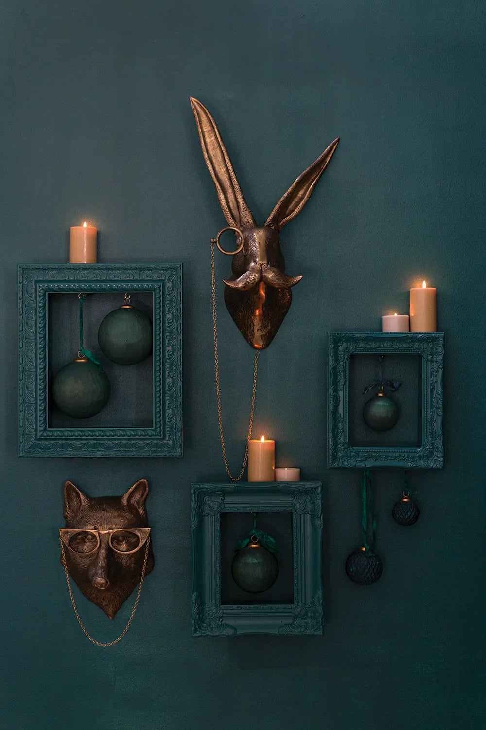 Animal Head Wall Decor Resin Hand Painted Figurines Home Wall Art