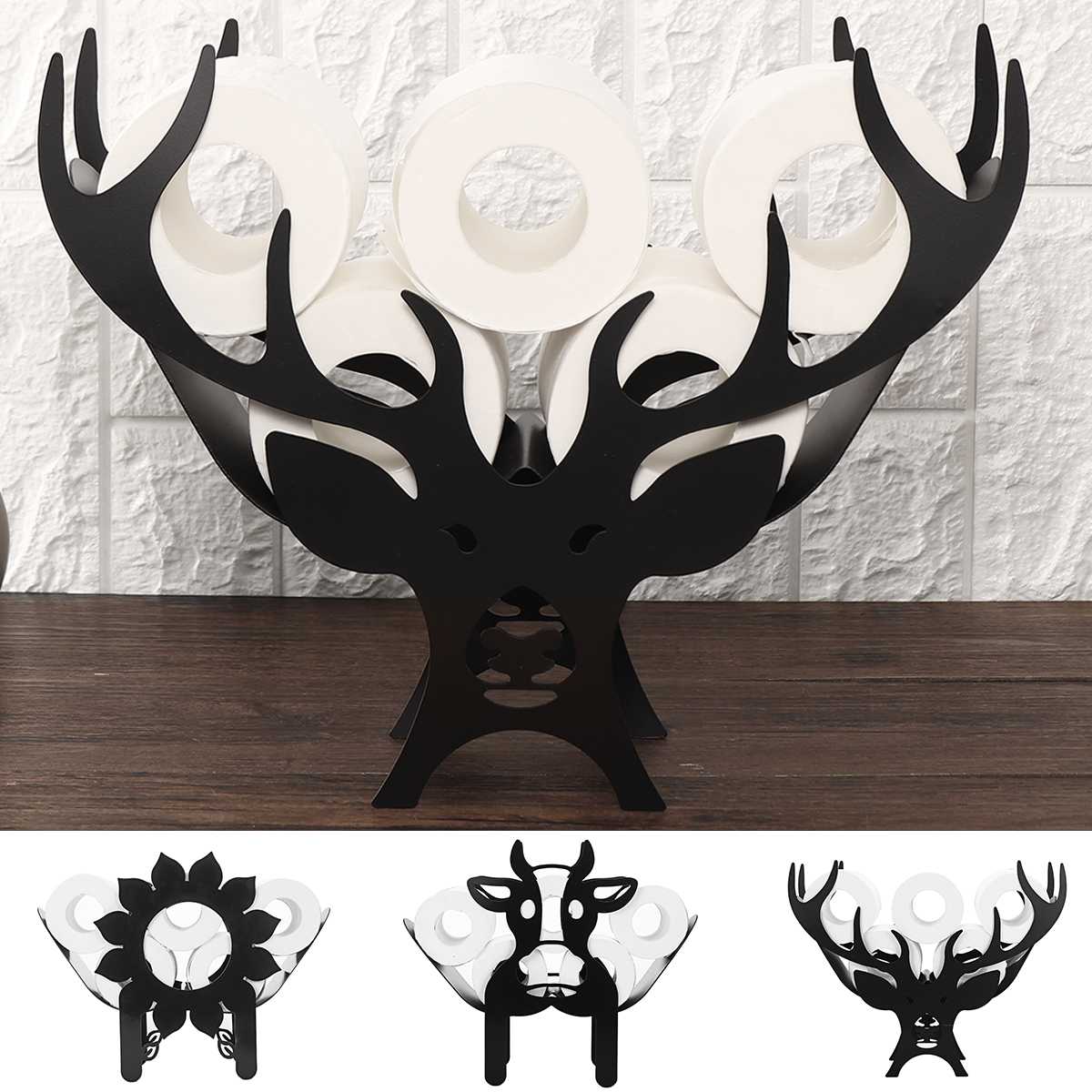Animal Toilet Roll Holder Wall Mount Bathroom Storage Rack