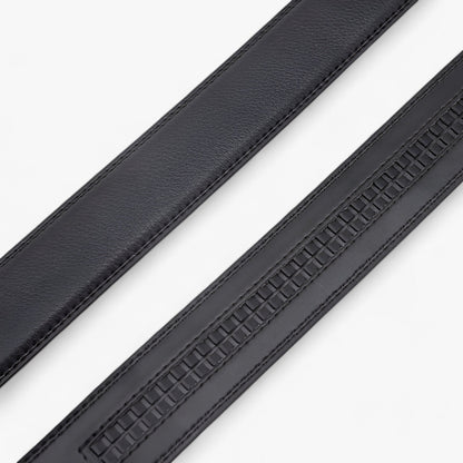 Automatic Buckle Genuine Leather Belt Mens Elegant Business Waist Strap