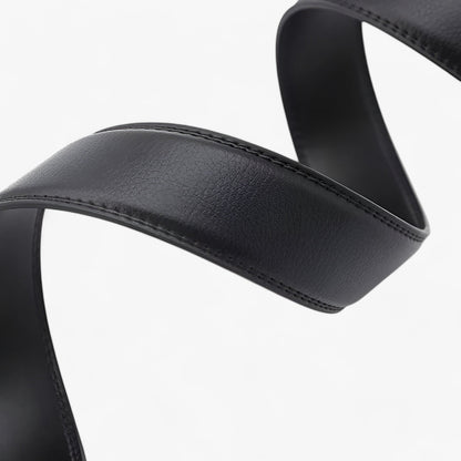 Automatic Buckle Genuine Leather Belt Mens Elegant Business Waist Strap