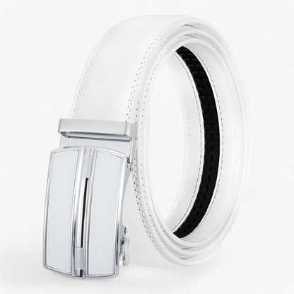 Automatic Buckle Genuine Leather Belt Mens Elegant Business Waist Strap