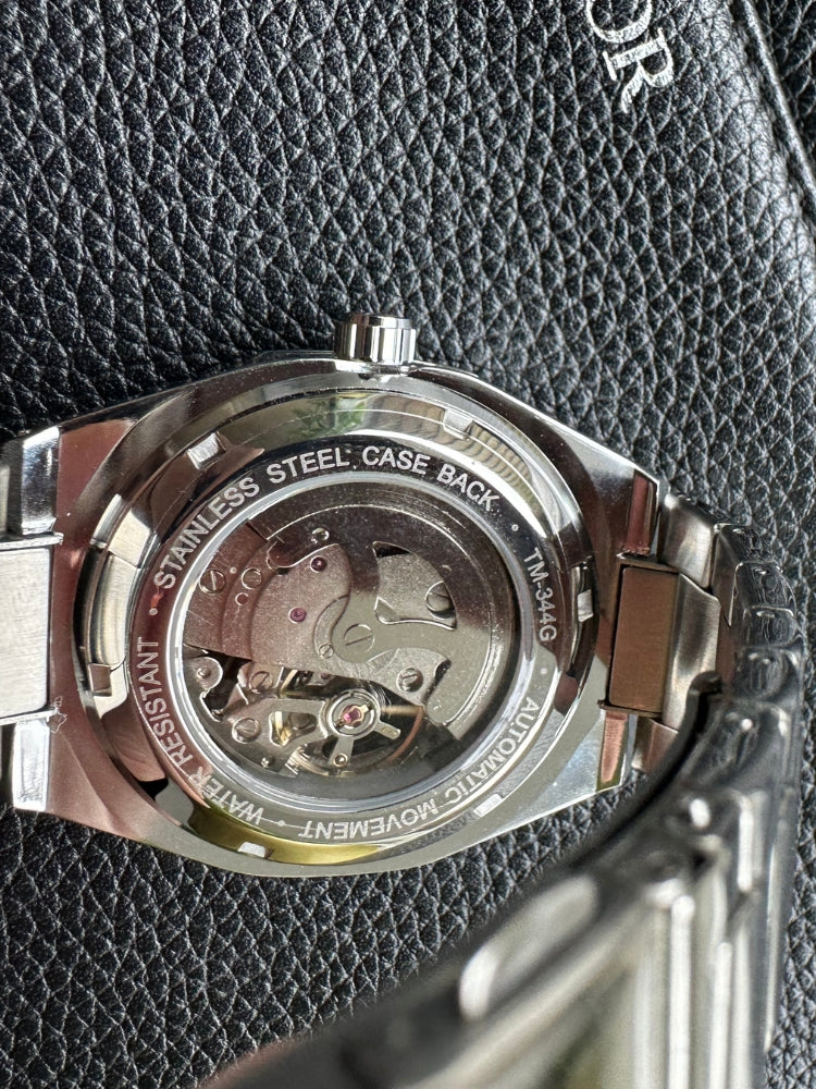 Automatic Skeleton Wrist Watch Stainless Steel Waterproof Timepiece