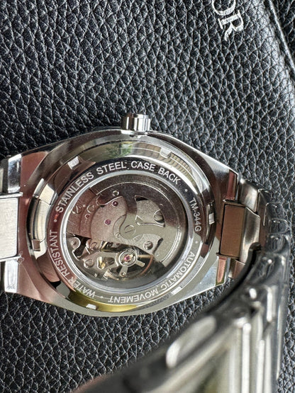 Automatic Skeleton Wrist Watch Stainless Steel Waterproof Timepiece