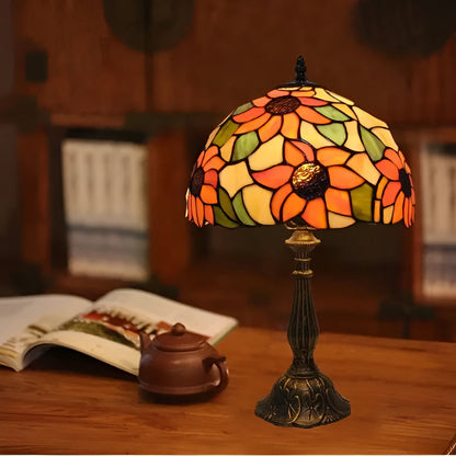 Baroque Tiffany Glass Table Lamp Decorative Desk Lighting