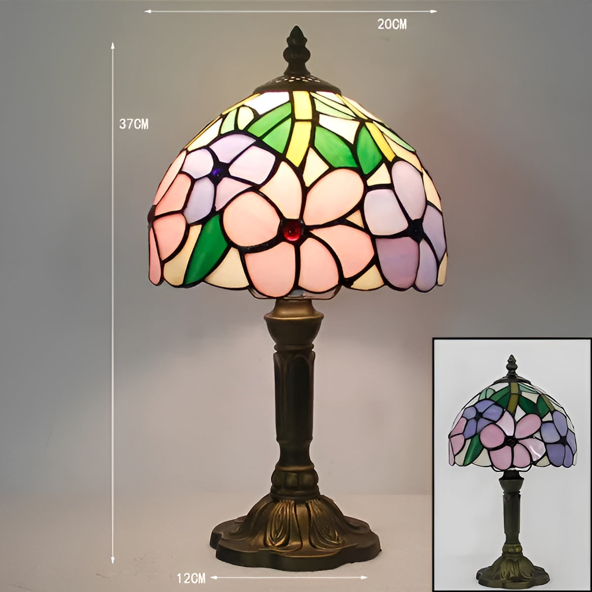 Baroque Tiffany Glass Table Lamp Decorative Desk Lighting