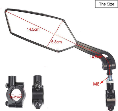 Bike Rear View Mirror Adjustable Handlebar Safety Mirror