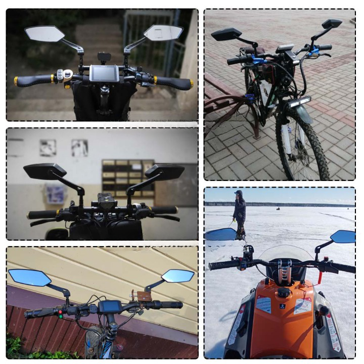 Bike Rear View Mirror Adjustable Handlebar Safety Mirror