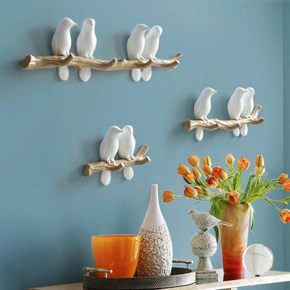 Bird Wall Coat Rack Decorative Resin Hanging Hooks