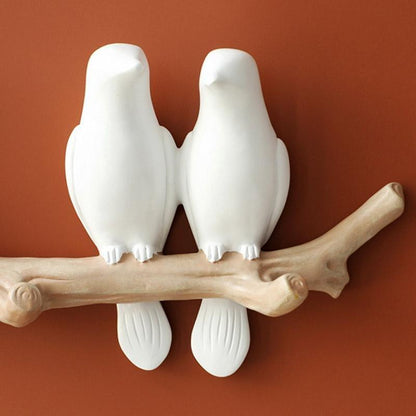Bird Wall Coat Rack Decorative Resin Hanging Hooks