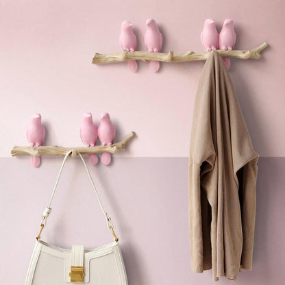 Bird Wall Coat Rack Decorative Resin Hanging Hooks