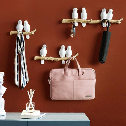 Bird Wall Coat Rack Decorative Resin Hanging Hooks