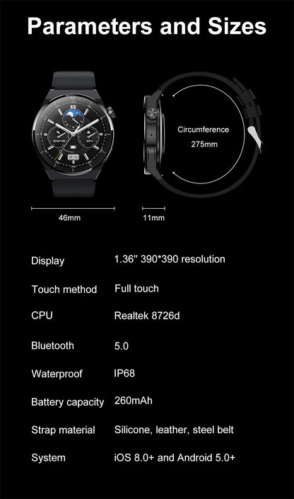 Bluetooth Calling Smartwatch Fitness Tracker Touchscreen Watch