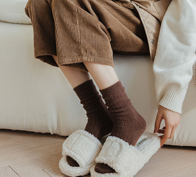 Cashmere Wool Winter Socks Soft Thermal Crew Socks for Men and Women