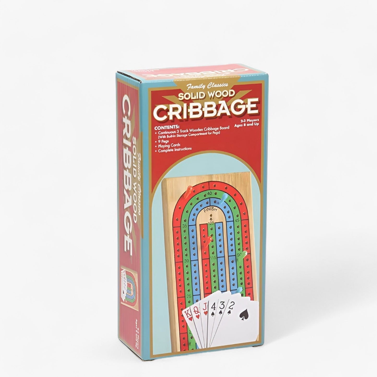 Classic Wooden Cribbage Board Game Three Track Set