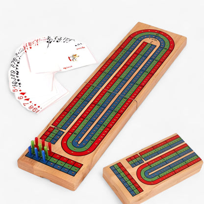 Classic Wooden Cribbage Board Game Three Track Set