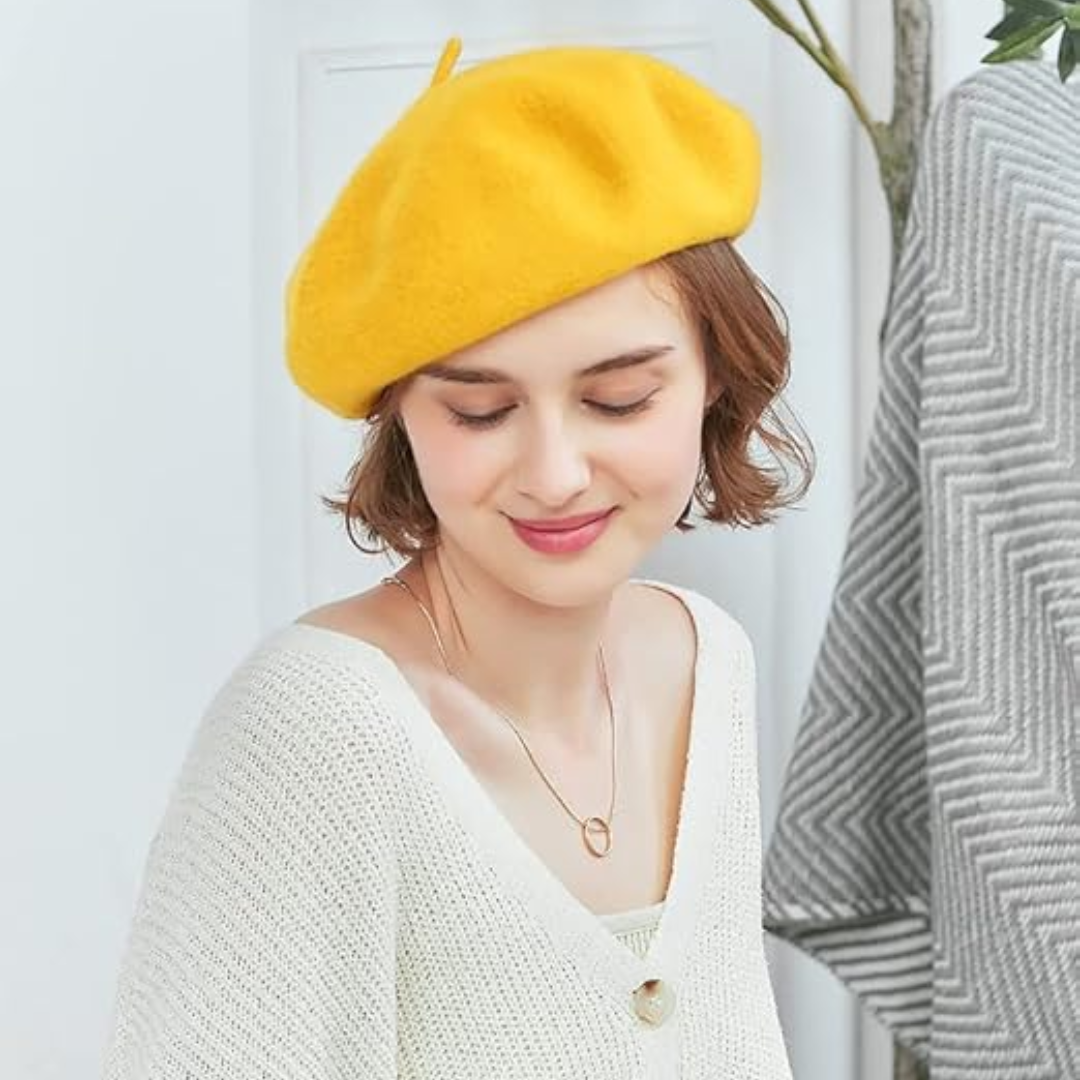 Classic Wool Beret Hat French Style Winter Fashion Cap