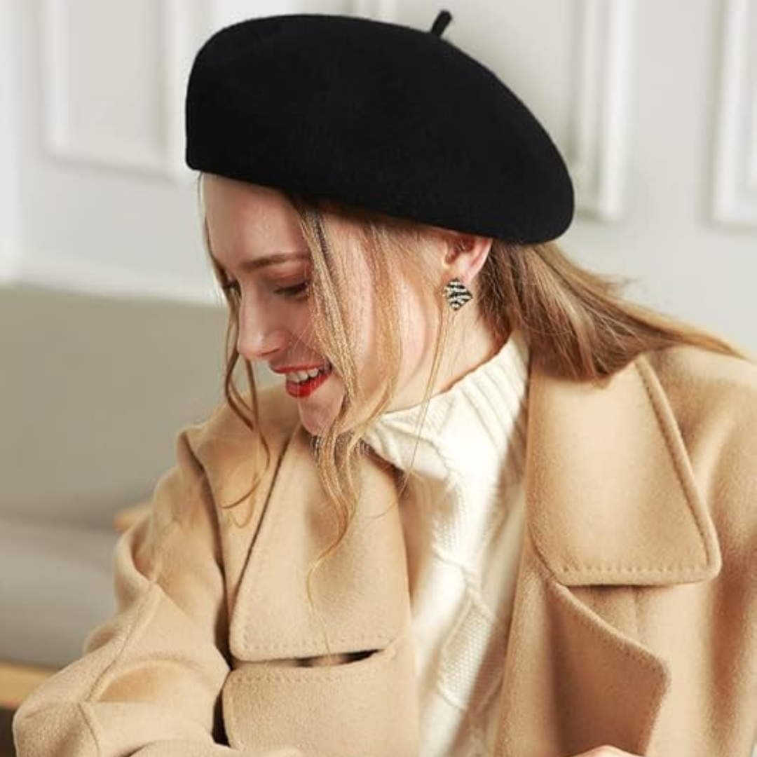 Classic Wool Beret Hat French Style Winter Fashion Cap
