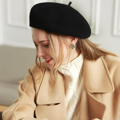 Classic Wool Beret Hat French Style Winter Fashion Cap